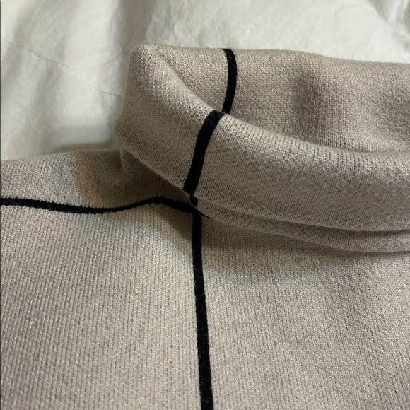 Turtleneck Knit Sweater - Cream/Black - Picture 5 of 8